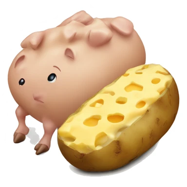 potatoes and pork with cheese sticker