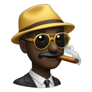 Pato negro con gafas de sol y cigarro sticker