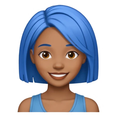 Black woman with blue hair sticker