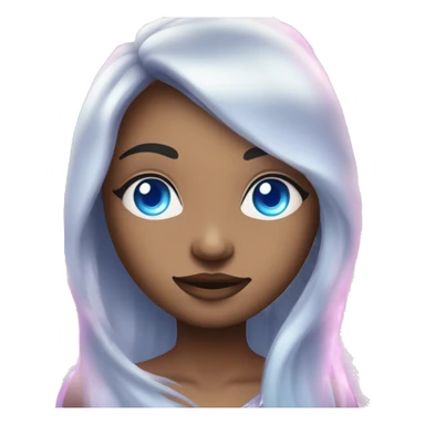 magical diva with thin pink andromedan skin long hair and blue eyes glowing third eye sticker