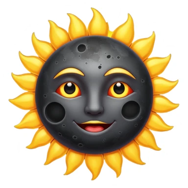 Eclipse – Dark moon covering sun, glowing corona sticker