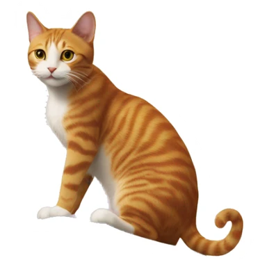 cat climbing on top of a giant 7 sticker