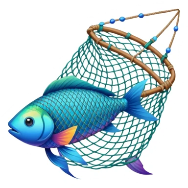 fishing net with fishes sticker