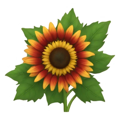 Red sunflower  sticker