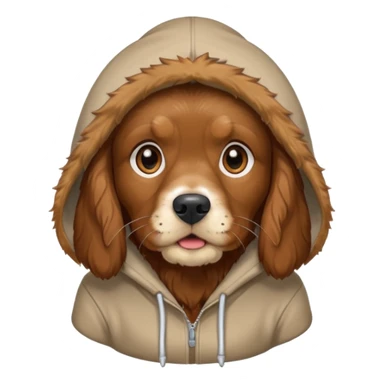 brown cocker spaniel wearing hoodie sticker