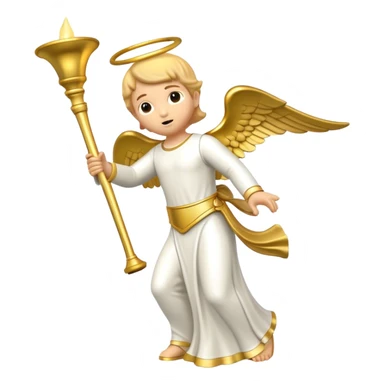 LDS Gold Angel Moroni statue blowing horn sticker