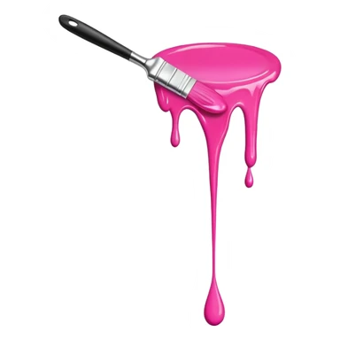  flying art brush dripping pink slop  sticker