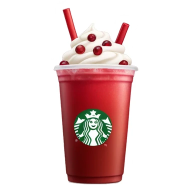 Red Starbucks drink with cranberries and ice sticker