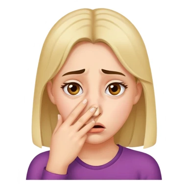 Girl covering nose bad smell sticker