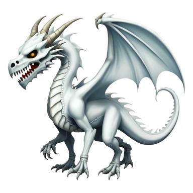 Dragon with a white dragon-cadaver-skull-mask (full body) sticker