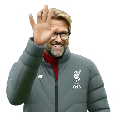 Jurgen Klopp waving hi sticker