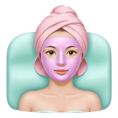Lady with pastel pink face mask spa beauty full face relaxing sticker
