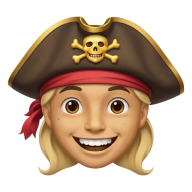 Face with a pirate hat sticker
