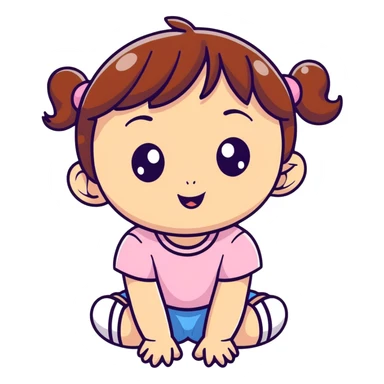 cute and sexy girl, playful pose, big eyes sticker