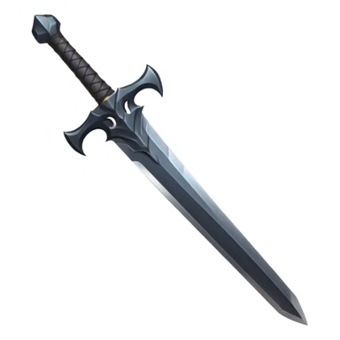 iOS emoji, minimal dark sword, flat design, fantasy sticker