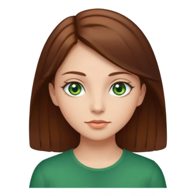 Green eyes 3a-3b brown hair girl sticker