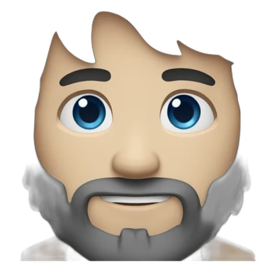 White men black hair and beard and blue eyes sticker