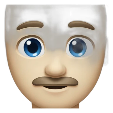 bald smart moustache pretty young slavic blue-eyed guy sticker