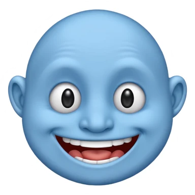 Blue emoji troll face sticker