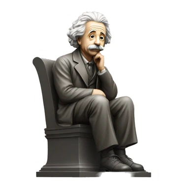 sitting philosopher-statue as albert einstein sticker