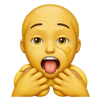 emoji choking itself with its hands sticker