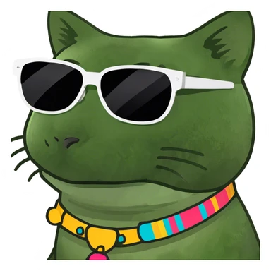 cat doing drugs sticker