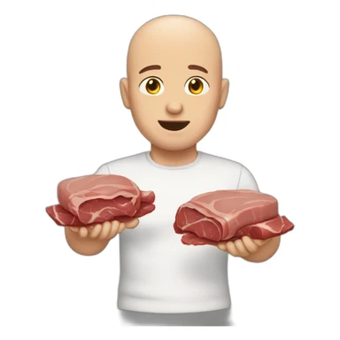 bald-men-eating-meat sticker