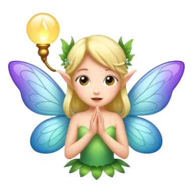 fairy character whisper pose with glow sticker