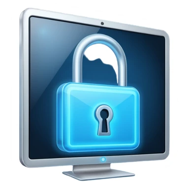 computer screen and the lock on it sticker