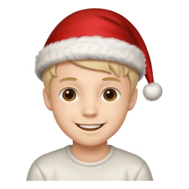 Boy with Christmas hat sticker