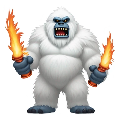 Yeti holding flamethrower sticker
