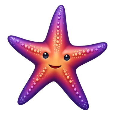 color gradient between red and purple glitter cute starfish sticker