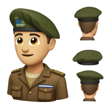 A brown military beret of the idf and make only the beret sticker