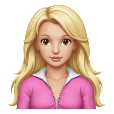 Britney Spears long blonde hair, pink outfit sticker
