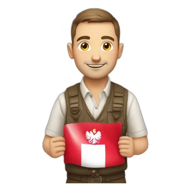 polish man with polish flag sticker