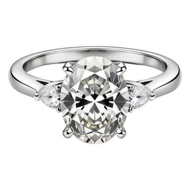 Engagement ring with an oval 6 carat sticker