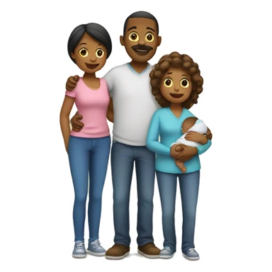 Dad,mom and little baby sticker