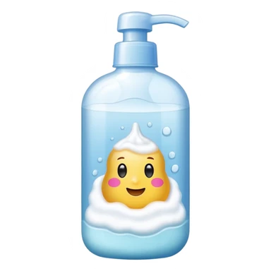 Bottle with a sticker for bath foam   sticker