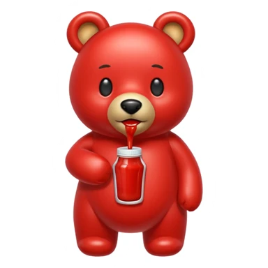 Make an emoji out of a ketchup bear. sticker