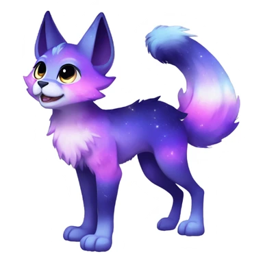 gradient-Sparkle-nebula-fursona anthropomorphic furry Fakémon full body sticker