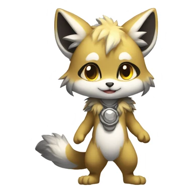 shiny, Kemono-style, Chibi, Anthro-Fur-Sona-Fakémon, Full Body sticker