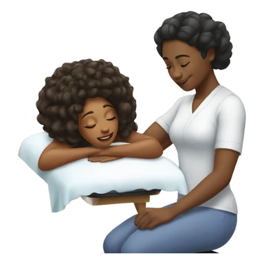 Pretty Black woman getting massage sticker