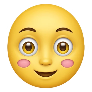 Yellow face with kissy and cute eyes  sticker