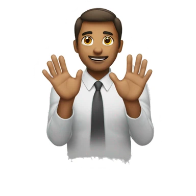 offer with hands in front of him together sticker