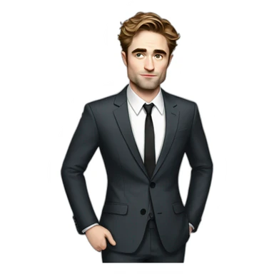 robert-pattinson cartoon wearing suit sticker