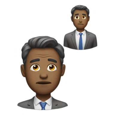 an unhappy guy in the office sticker