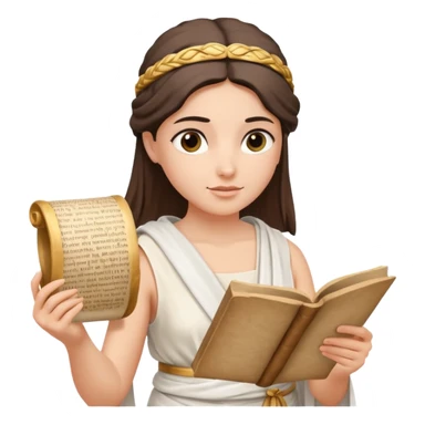 ancient greek woman reading a scroll sticker