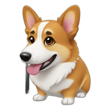 corgi and computer sticker