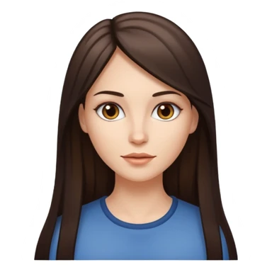 Mulher branca, cabelos longos liso moreno iluminado com luzes no meio  sticker