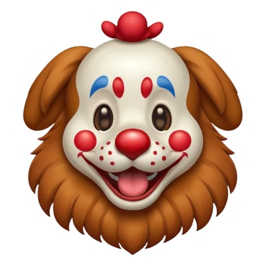 dog staff with a clown nose sticker